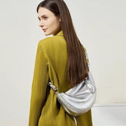 elegant soft leather dumpling bag, view 9 - MRSLM