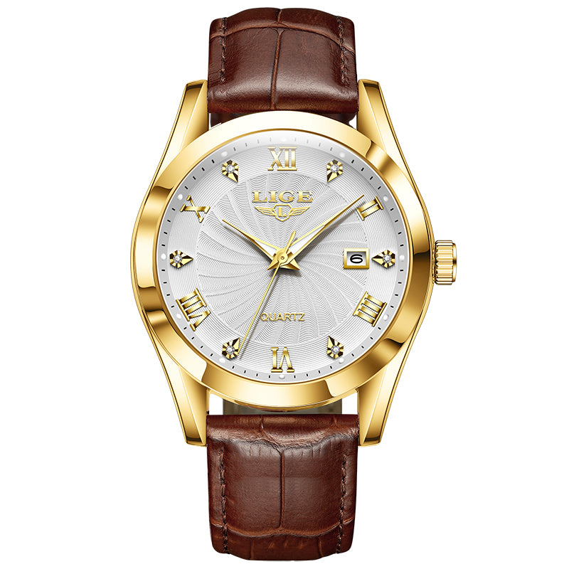 men's leather chronograph sport watch, view 4 - MRSLM