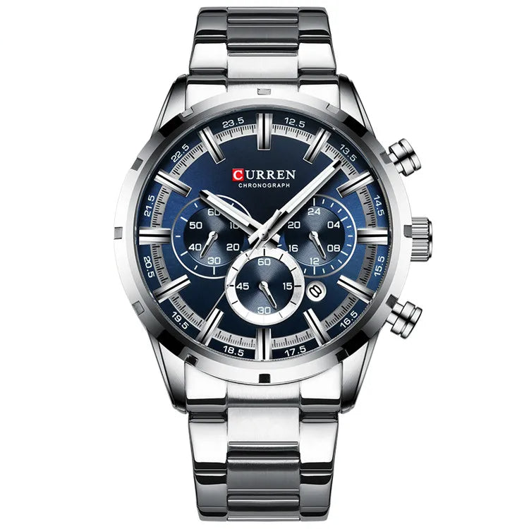 men's stainless steel quartz watch, view 6 - MRSLM