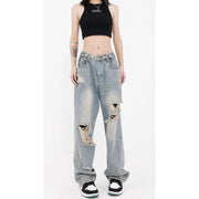 gradient washed wide leg jeans, view 6 - MRSLM