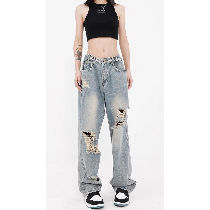 gradient washed wide leg jeans, view 6 - MRSLM