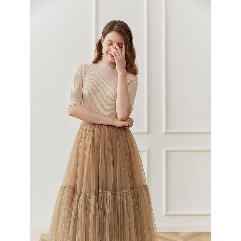 Elegantes Stricktop mit halben Ärmeln für Damen