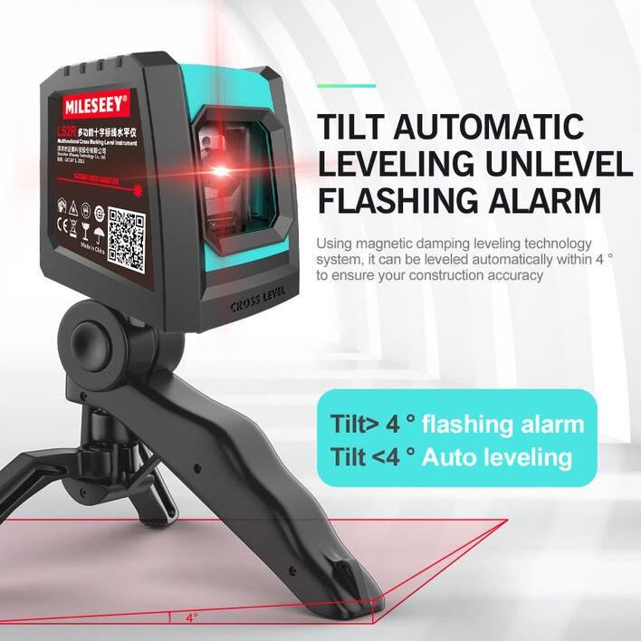 360° 2-Line Laser Level with Tripod and Battery – Self-Leveling Horizontal and Vertical Cross