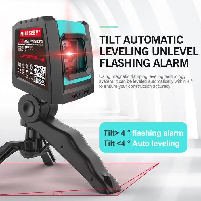 2-line self-leveling laser level with tripod, view 13 - MRSLM