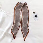 zebra print silk-feel scarf, view 4 - MRSLM