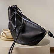elegant soft leather dumpling bag, view 8 - MRSLM