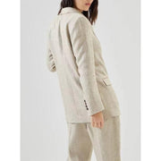Cotton linen women's blazer and pants set, view 4 - MRSLM