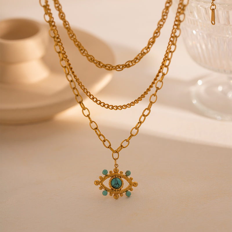 Devil's eye multi-layer necklace, view 7 - MRSLM