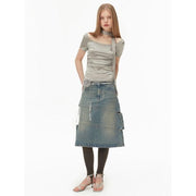 metallic silver pleated tank top, view 5 - MRSLM