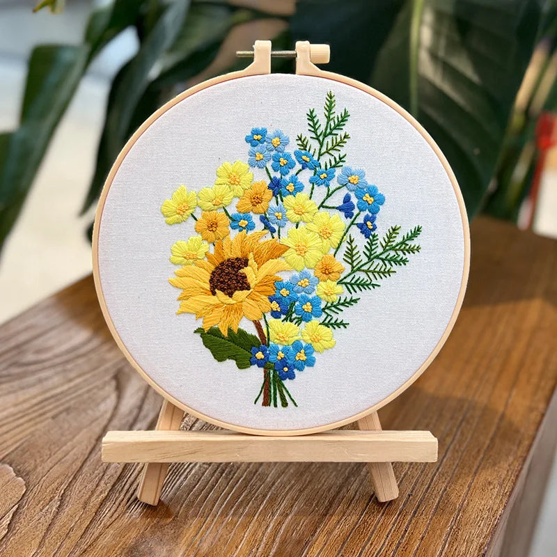 Kit de Bordado de Flores para Iniciantes