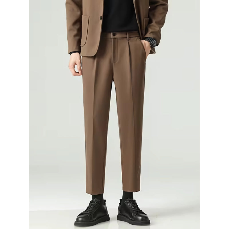 minimalist pleated suit pants, view 9 - MRSLM