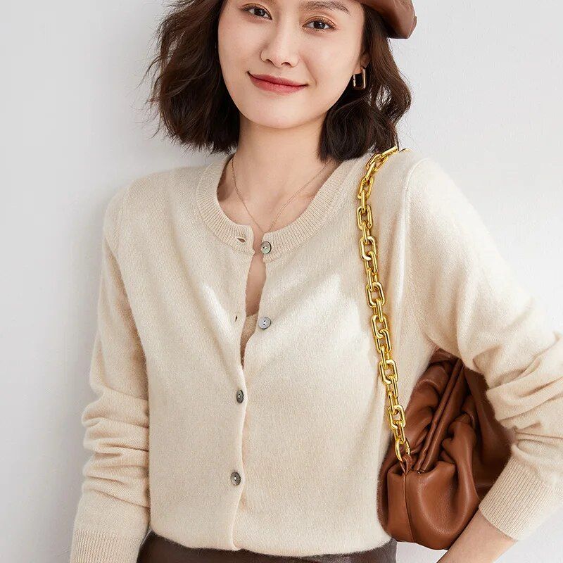 women's knit cardigan, view 2 - MRSLM