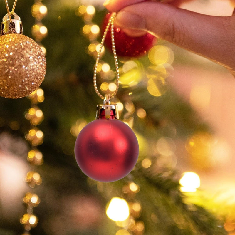 Red and gold Christmas ball ornament set, view 2 - MRSLM