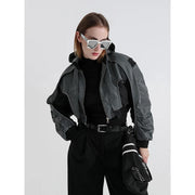 reflective splice hooded jacket, view 7 - MRSLM