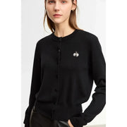 slim wool sweater with ladybug embroidery, view 2 - MRSLM