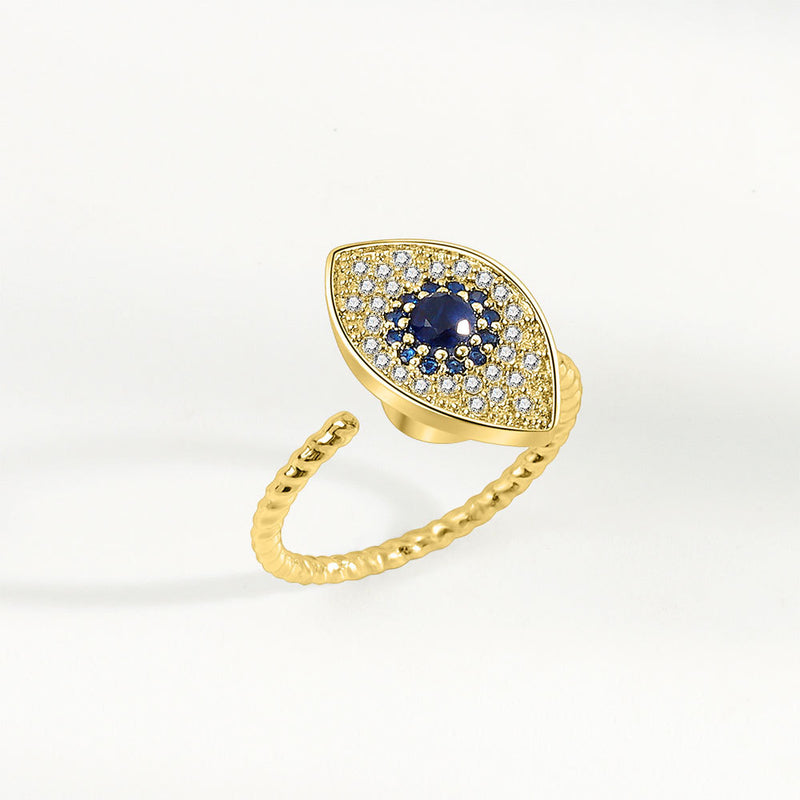 blue eye spinner ring 925 silver - MRSLM