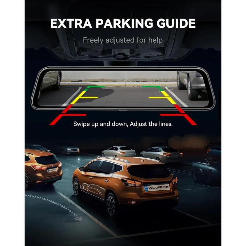 12-inch 4K mirror dash cam, view 7 - MRSLM