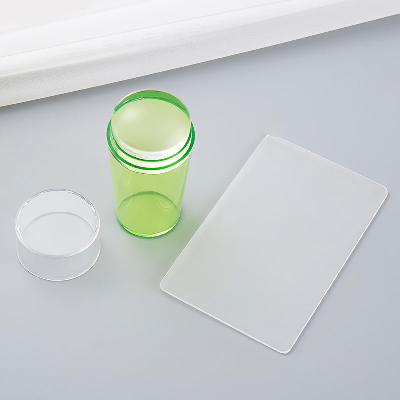 silicone nail art stamper set with scraper, view 4 - MRSLM
