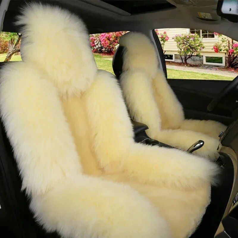 Sheepskin wool car seat cushion, view 6 - MRSLM