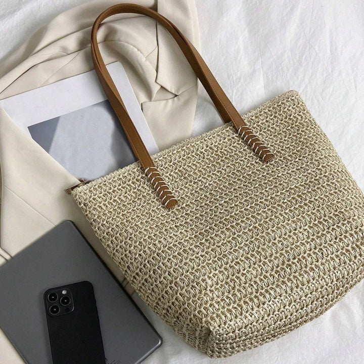 Handmade Large Woven Straw Tote Bag