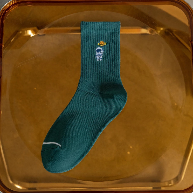 Embroidered astronaut space socks, view 3 - MRSLM