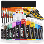 12-color acrylic leather and fabric paint set, view 2 - MRSLM