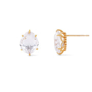 white crystal stud earrings, view 5 - MRSLM