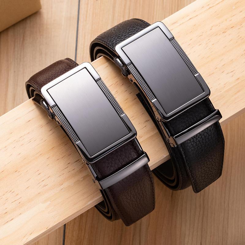 men's genuine leather belt automatic alloy buckle - MRSLM