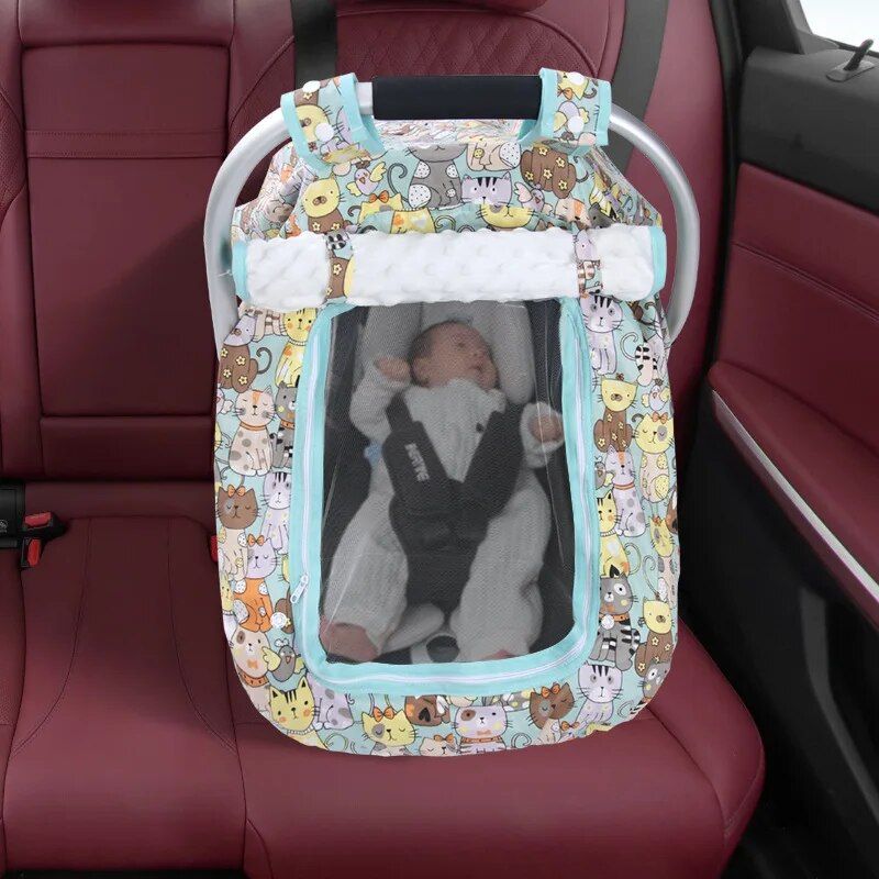 baby car seat cover with peep window, view 10 - MRSLM