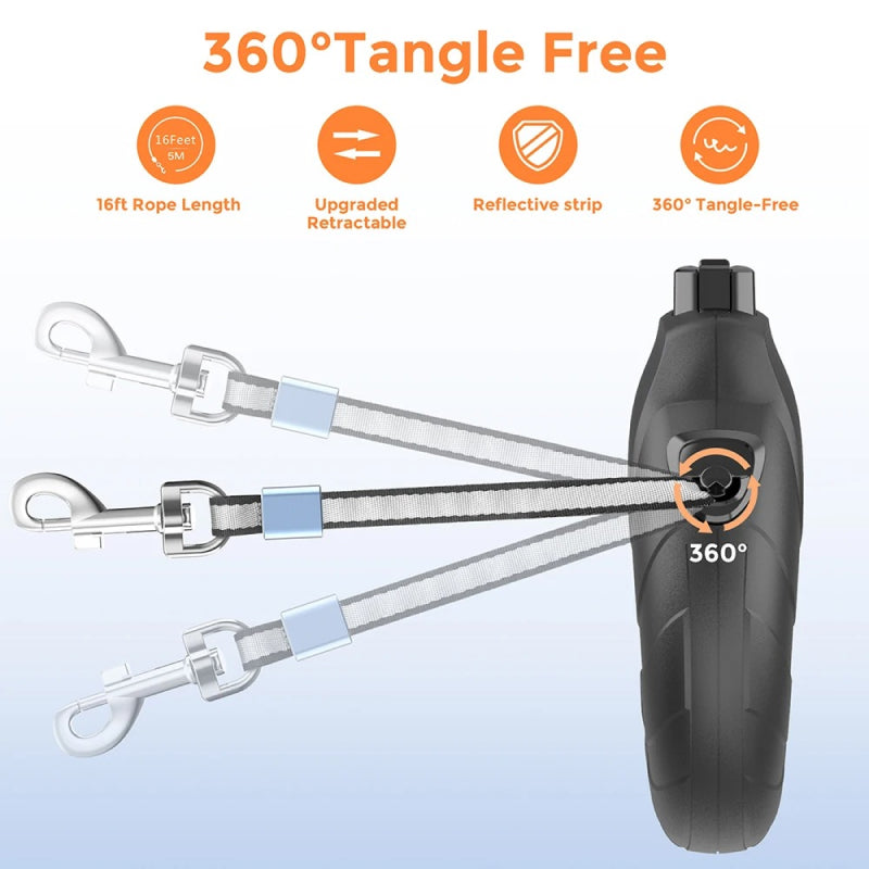 5 meter retractable dog leash, view 6 - MRSLM