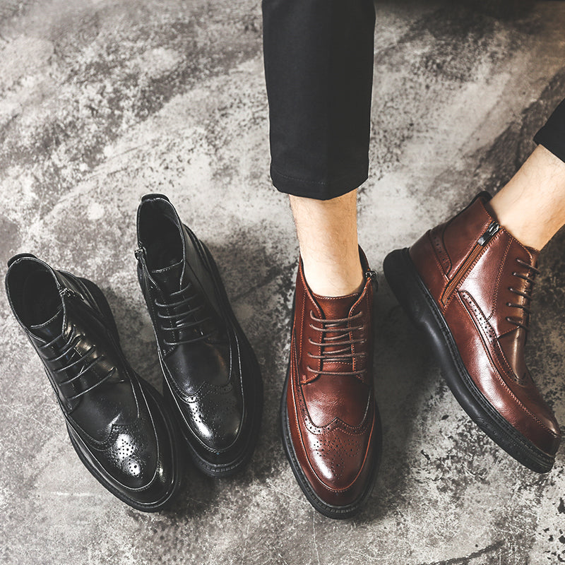 men's vintage leather ankle boots, view 7 - MRSLM