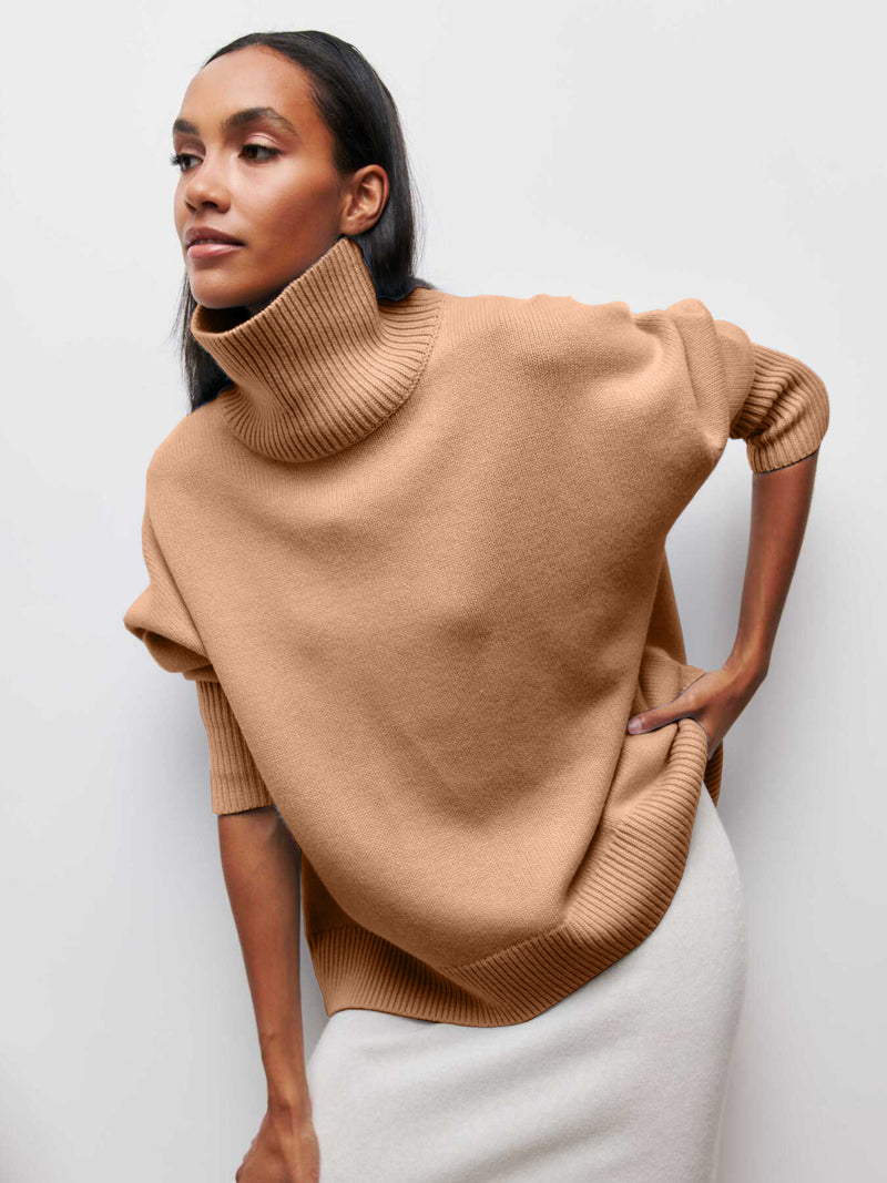 women's turtleneck pullover sweater, view 9 - MRSLM