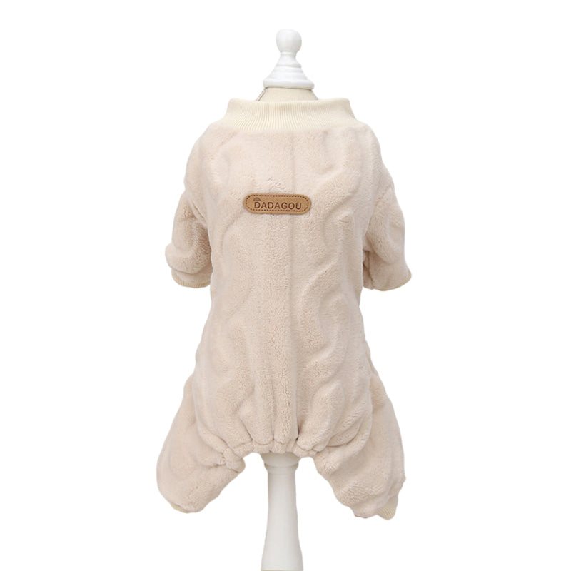 cozy fleece dog pajamas, view 3 - MRSLM