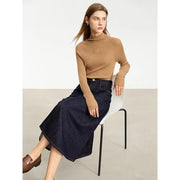 women's a-line denim skirt, view 6 - MRSLM