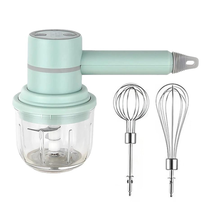 3-in-1 Wireless Egg Beater and Garlic Chopper