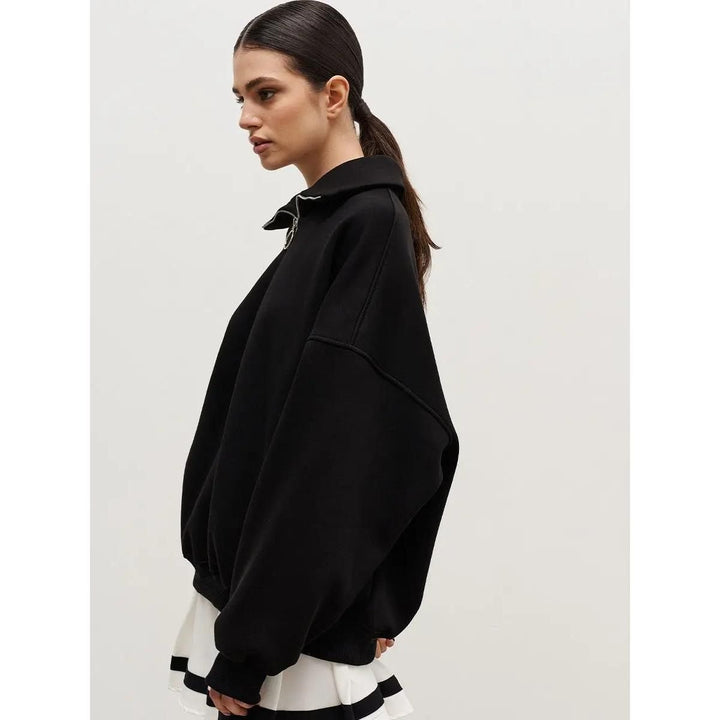 Women's Oversized Fleece-Lined Turtleneck Hoodie