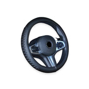 black stitched steering wheel cover, view 2 - MRSLM