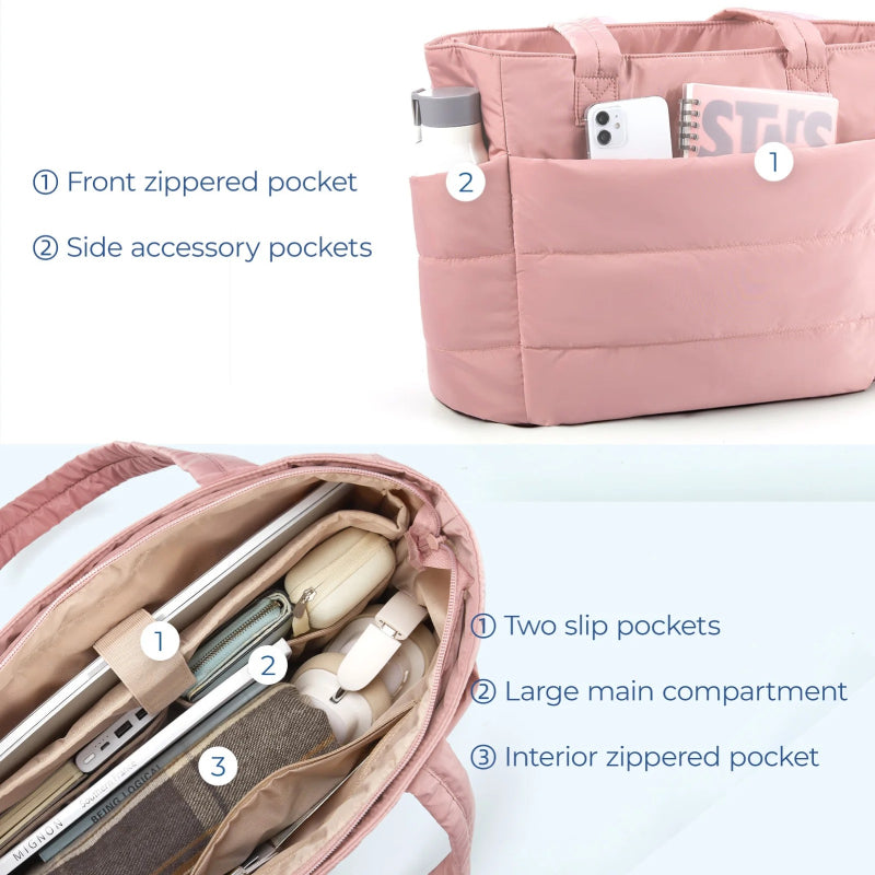 big square quilted tote bag, view 9 - MRSLM