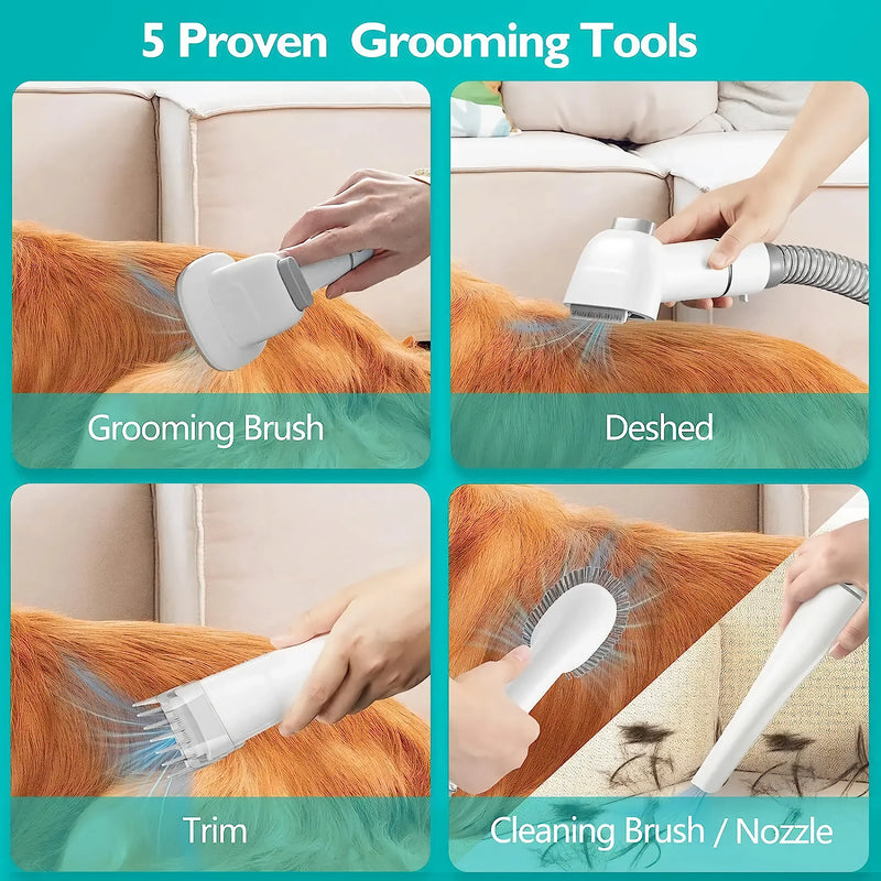 5-in-1 pet grooming kit with vacuum, view 4 - MRSLM
