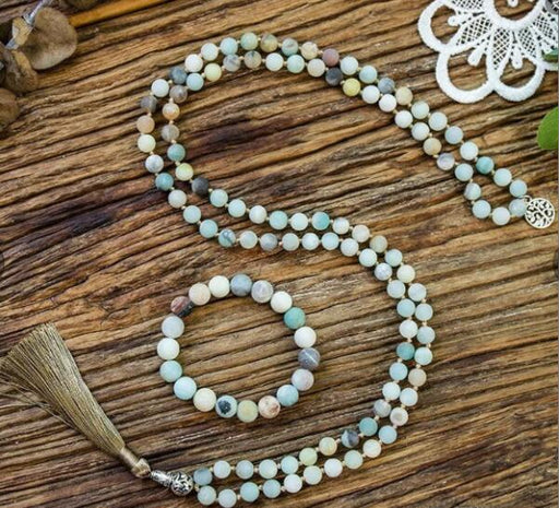 amazonite tassel pendant necklace, view 7 - MRSLM