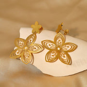 gold flower drop earrings - MRSLM