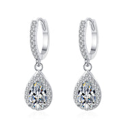 women's moissanite water drop stud earrings, view 5 - MRSLM