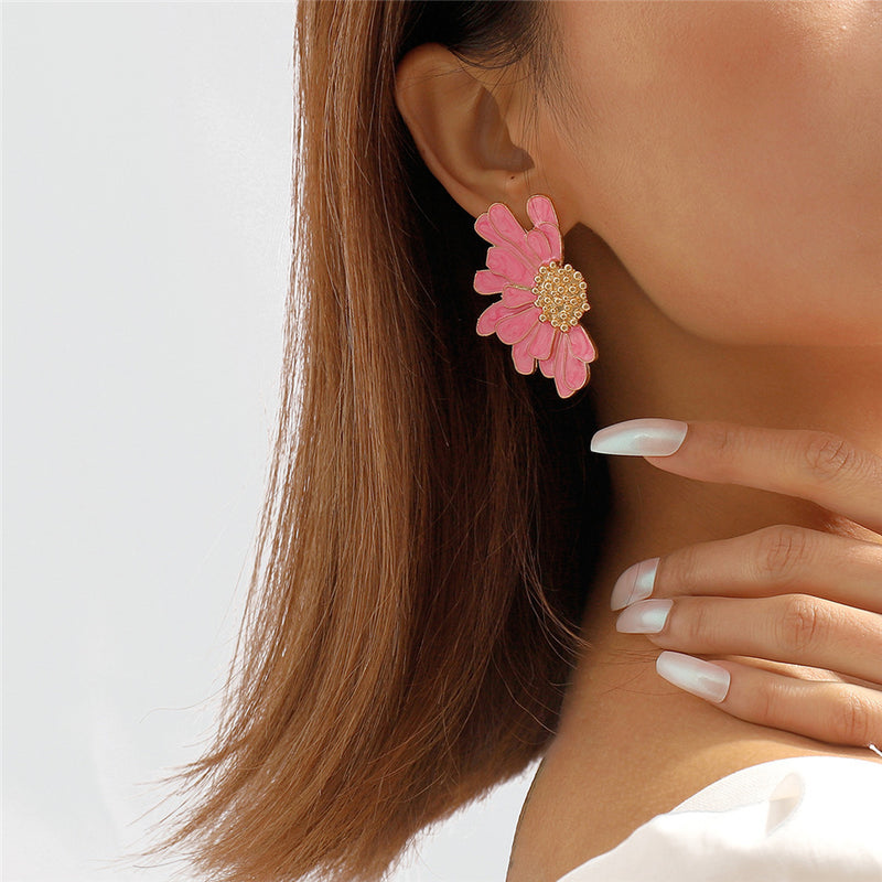 flower petal stud earrings, view 8 - MRSLM