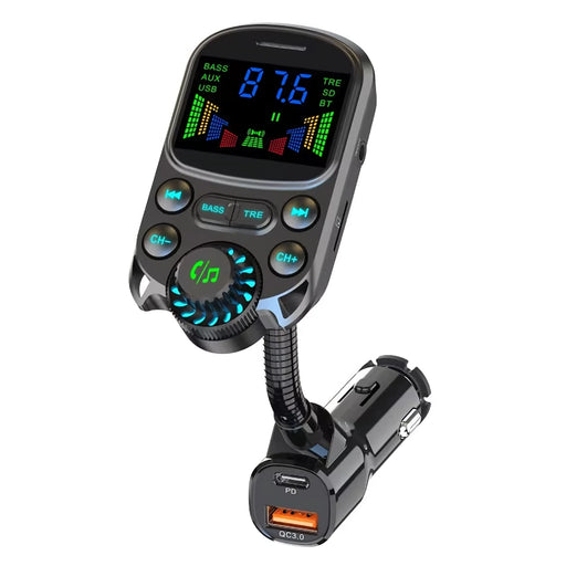 bluetooth 5.3 car fm transmitter with pd and qc3.0 charging - MRSLM