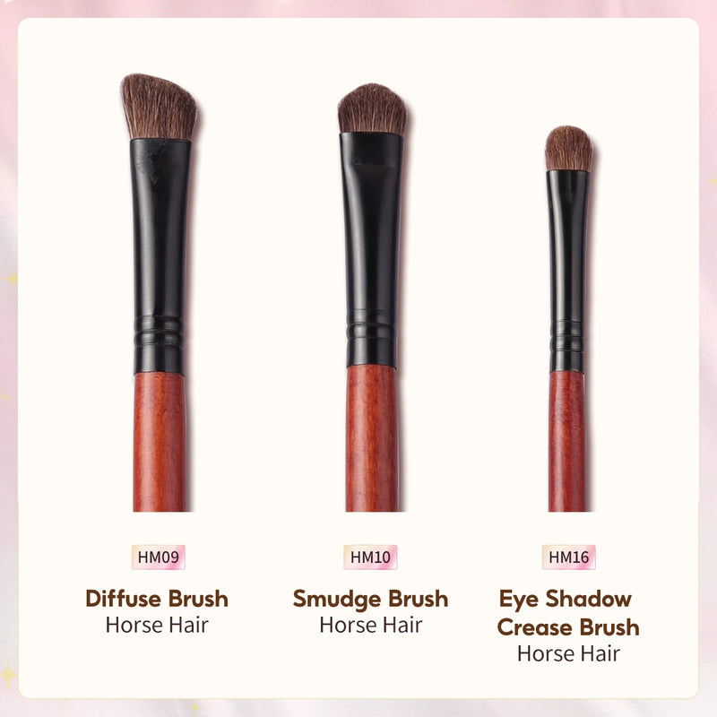 3-piece horse hair eyeshadow brush set, view 5 - MRSLM