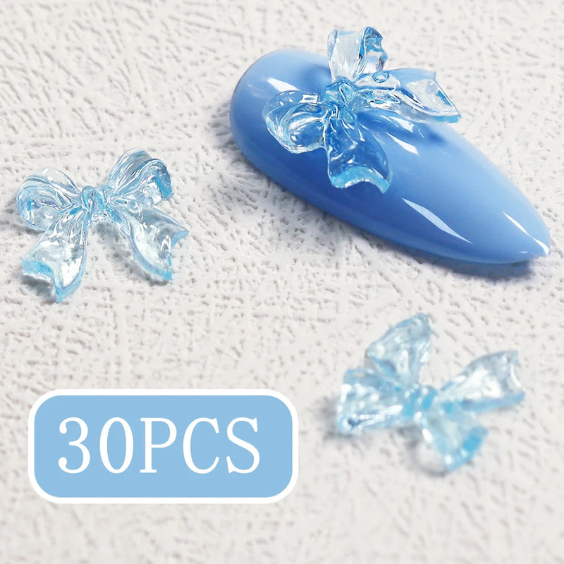 candy pink bow nail charms, view 9 - MRSLM