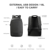 anti-theft laptop backpack with USB port, view 5 - MRSLM
