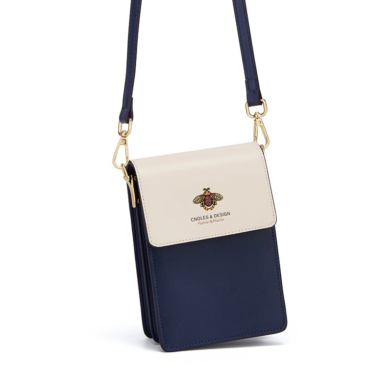Bolsa feminina de luxo com design de abelha, para usar no ombro ou transversal.