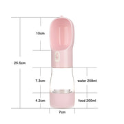 portable pet water bottle with food bowl, view 4 - MRSLM