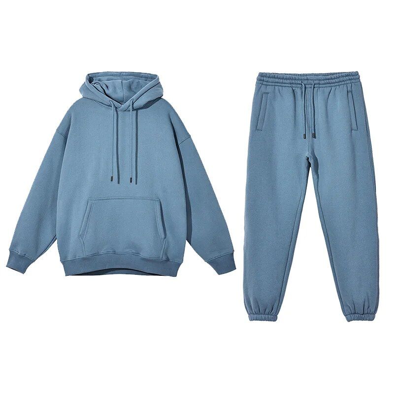 Conjunto aconchegante de moletom com capuz e calça de moletom